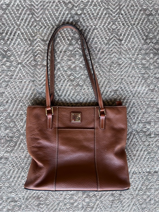 Dooney & Bourke Handbags - Dooney & Bourke Cognac Pebbled Leather Tote Shoulder Bag